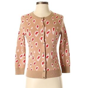 Banana Republic wool blend animal print cardigan sweater XS